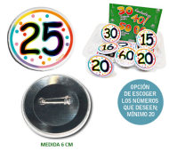 CHAPA 25 AÑOS (Chapa 6 cm) (Mínimo 20 chapas variadas) INEDIT FESTA