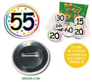 CHAPA 55 AÑOS (Chapa 6 cm) (Mínimo 20 chapas variadas) INEDIT FESTA