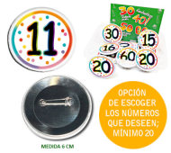 CHAPA 11 AÑOS (Chapa 6 cm) (Mínimo 20 chapas variadas) INEDIT FESTA