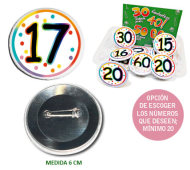CHAPA 17 AÑOS (Chapa 6 cm) (Mínimo 20 chapas variadas) INEDIT FESTA