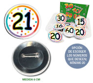 CHAPA 21 AÑOS (Chapa 6 cm) (Mínimo 20 chapas variadas) INEDIT FESTA