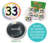 CHAPA 33 AÑOS (Chapa 6 cm) (Mínimo 20 chapas variadas) INEDIT FESTA