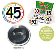CHAPA 45 AÑOS (Chapa 6 cm) (Mínimo 20 chapas variadas) INEDIT FESTA