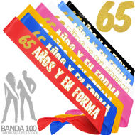 BANDA HONORIFICA PURPURINA 65 AÑOS Y EN FORMA INEDIT FESTA (Banda100) (Mín.2)