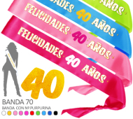 BANDA HONORIFICA PURPURINA FELICIDADES 40 AÑOS / INEDIT FESTA
