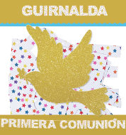 *PRIMERA COMUNIÓN GUIRNALDA PALOMA DORADA (Cartolina 220gr) PLAERS URBANS