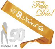 50 NOCES D'OR 50 ANIVERSARI BANDA HONORÍFICA (Banda 100) Nº50 BLANC INEDIT FESTA