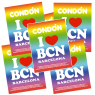 25 CONDONES PRESERVATIVOS ORIGINALES I LOVE BCN BARCELONA ARCOIRIS PRIDE PARADE INEDIT FESTA