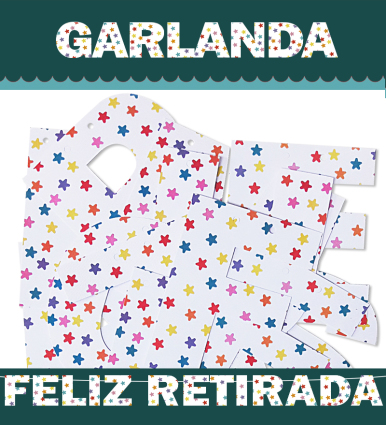 GUIRNALDA FELIZ RETIRADA ESTRELLAS COLORES (Cartolina 220gr) INEDIT FESTA PLAERS URBANS