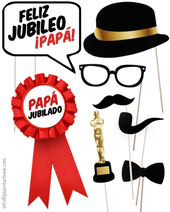3 SET TOPPERCAKE SELFIES ESCARAPELA PAPÁ JUBILADO INEDIT FESTA PARTY STORE