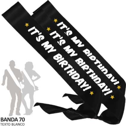 ***12 BANDAS HONORIFICA ITS MY BIRTHDAY INEDIT FESTA PLAERS URBANS (Banda70) BLACK GOLD