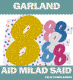 GARLAND 8 AID MILAD SAID 8 AÑOS (Cartolina 220gr) GUIRNALDA FELIZ 8 CUMPLEAÑOS EN ÁRABE INEDIT FESTA (Mín.2)