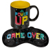 6 PACK TAZAS GAME OVER POWER UP Y ANTIFAZ REGALO GIFT INEDIT FESTA PLAERS URBANS